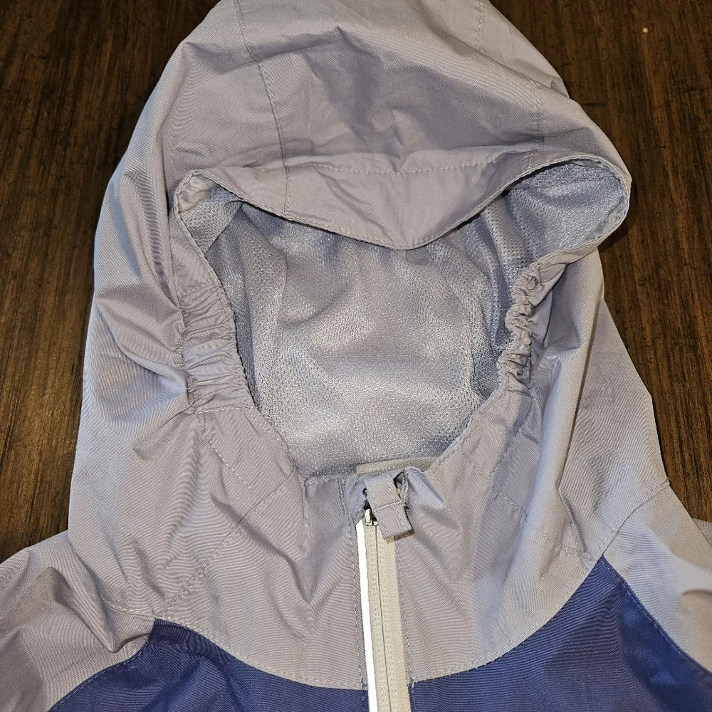 Columbia Girl's Windbreaker SZ L (14/16) Purple & Lavender Zipper Front Long SLV